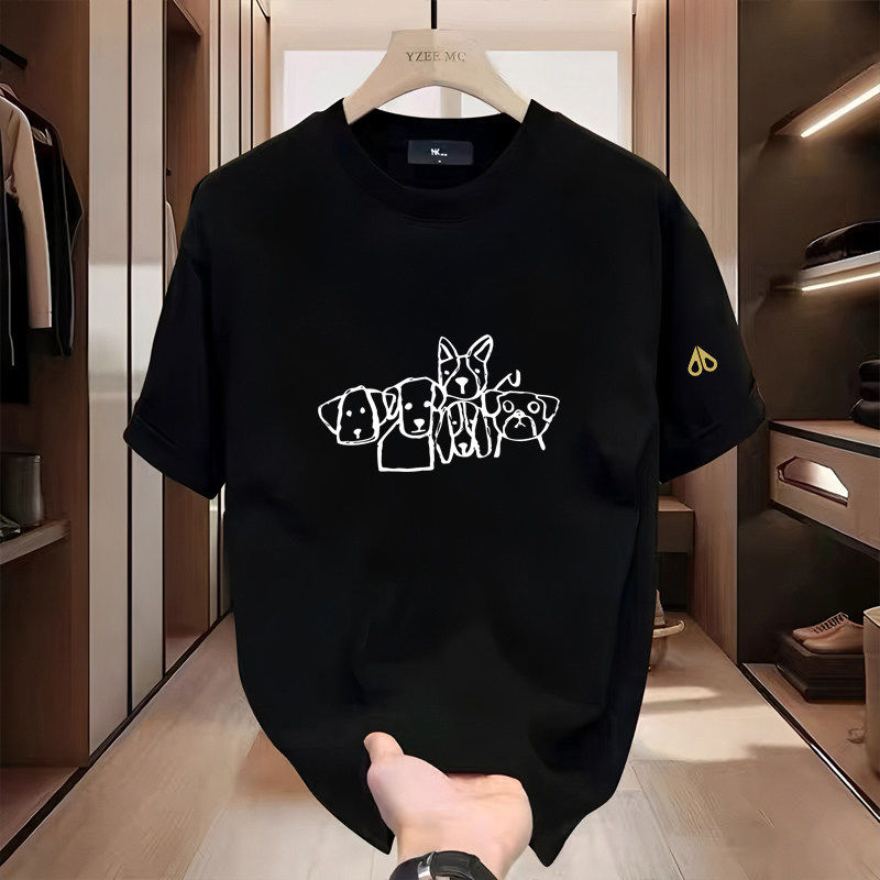 Moose 剪刀新款印花短袖T恤男女通用宽松百搭潮流上衣半袖