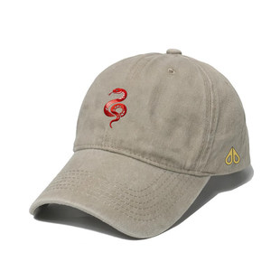 Moose 弯檐棉质鸭舌帽蛇年限定帽子 剪刀圆顶棒球帽男女款