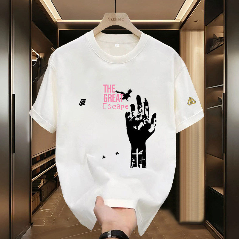 剪刀四季【官网】新款印花短袖T恤男女同款圆领宽松潮牌上衣