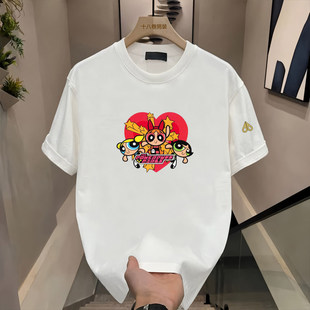 Moose T恤男女宽松圆领潮牌上衣潮 剪刀日常休闲卡通风短袖