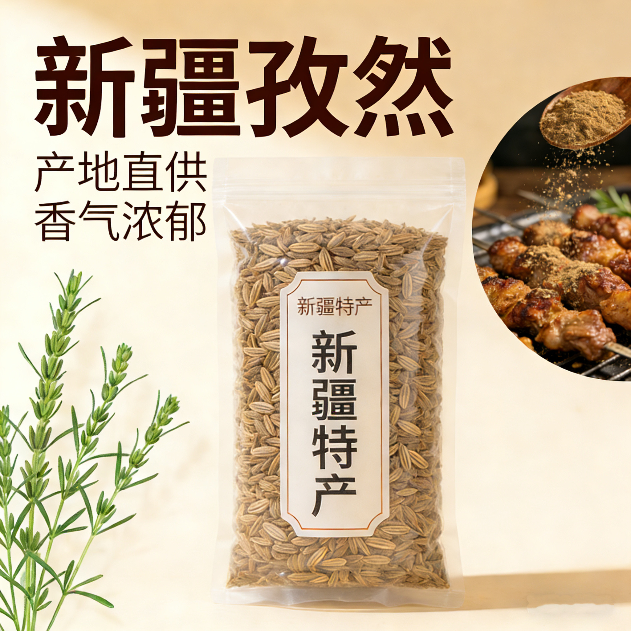 2026年新疆孜然颗粒产地直销烧烤食用原料孜然粉调料商用烧烤料