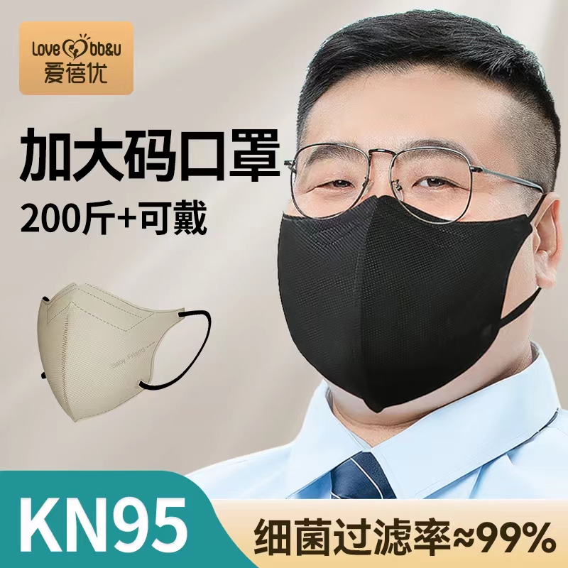 kn95大号口罩男胖脸3d立体