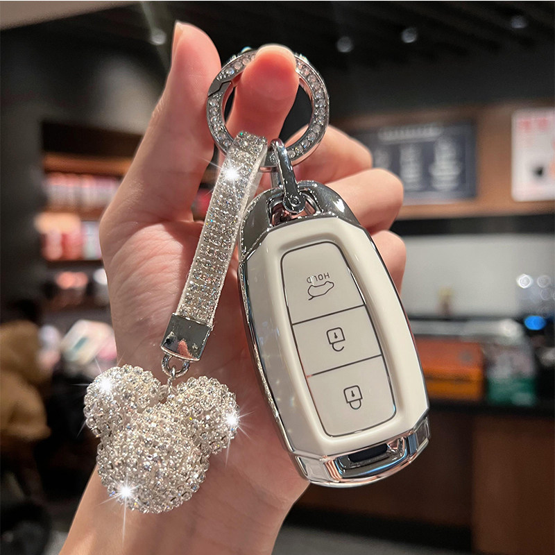 适用北京现代ix35车钥匙套菲斯塔ix25壳伊兰特扣名图领动包朗动女