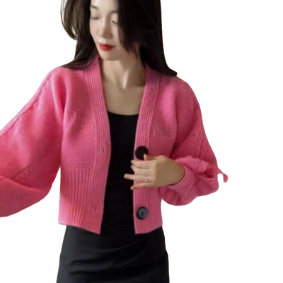 短款针织开衫女秋冬季