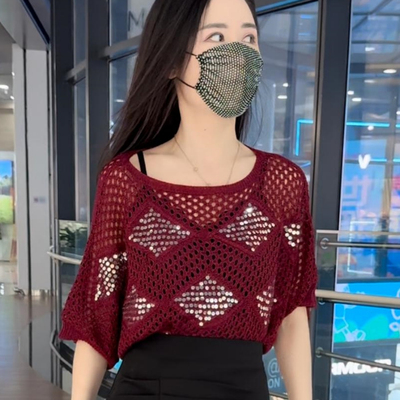 设计感网织镂空针织衫女夏季