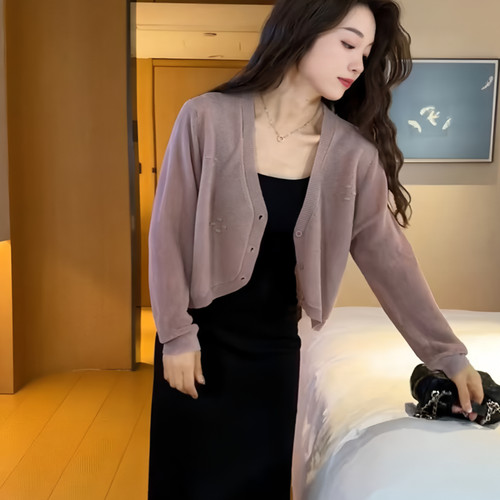 短款冰丝针织披肩女薄款夏季
