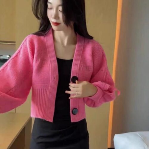 短款针织开衫女秋冬季