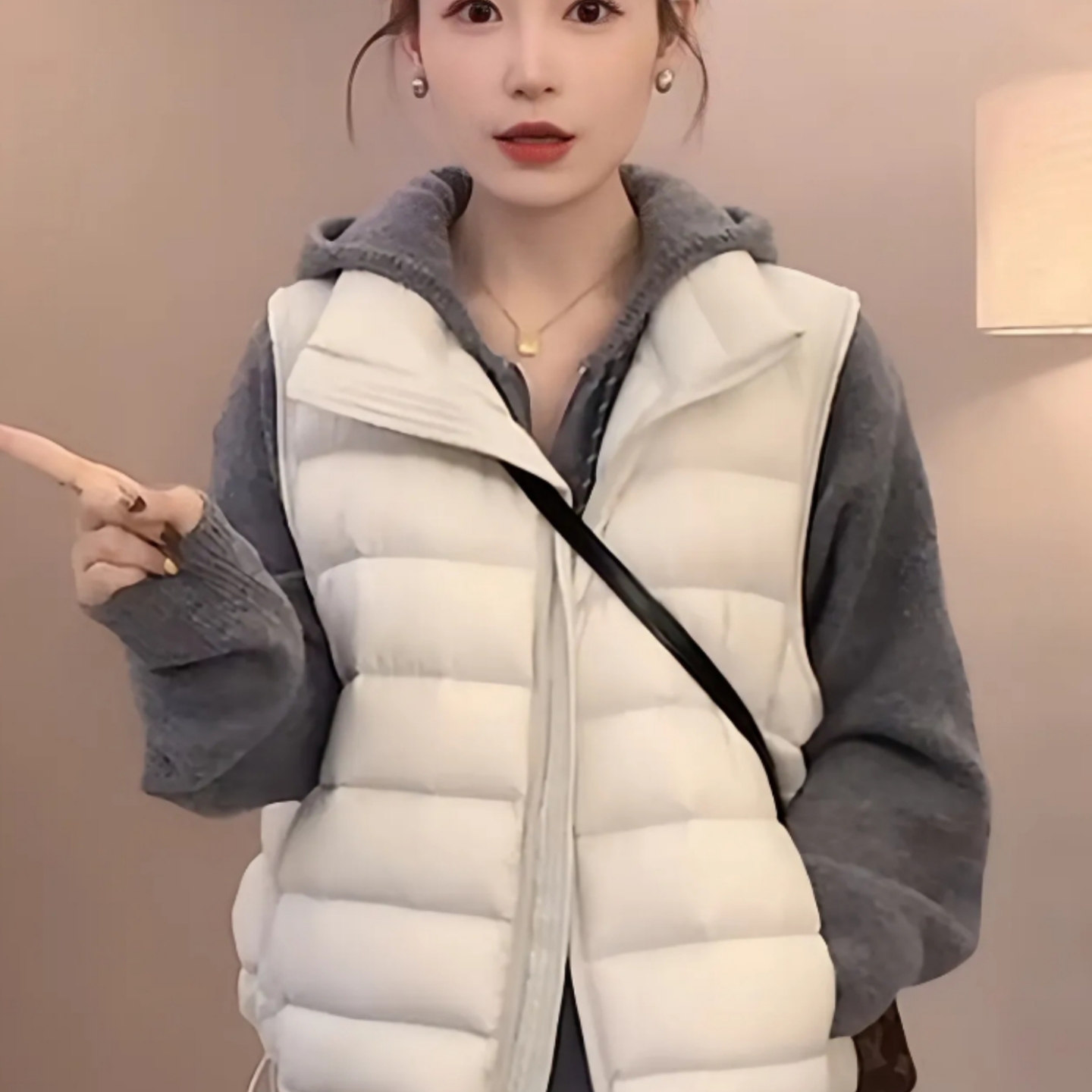 轻薄排骨羽绒马甲女2025秋冬