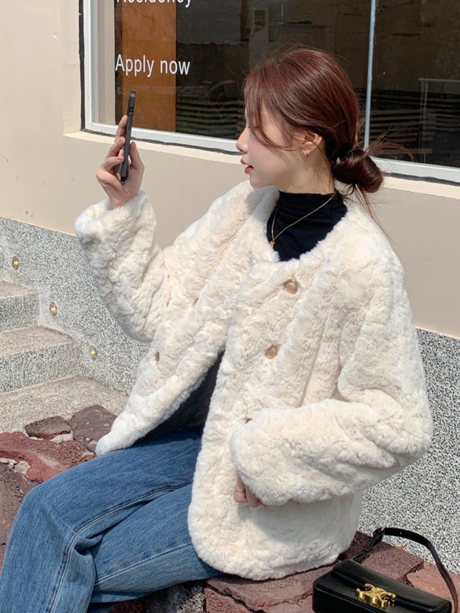 小香风羊羔毛外套女2025新冬季