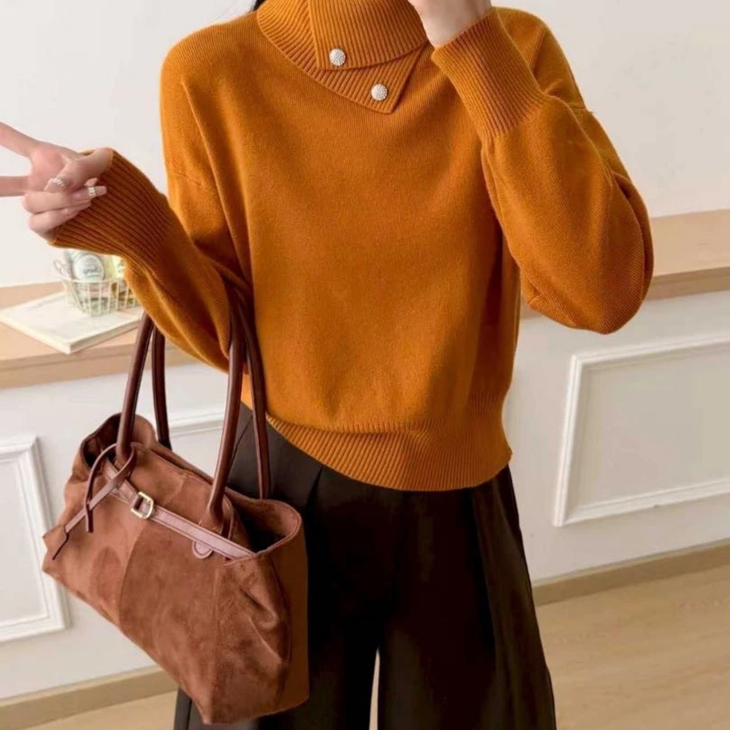 加厚高领毛衣打底衫女冬季23025新款慵懒风宽松软糯内搭针织上衣,女装/女士精品,毛针织衫,淘宝优惠券,粉丝福利购,淘宝优惠卷