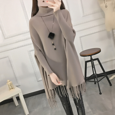 2025秋冬新款高领流苏