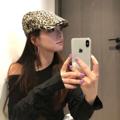 前进帽日常辣妹女春夏秋冬豹纹