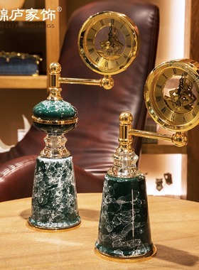 北欧时钟摆件轻奢高档欧式陶瓷金属客厅电视柜书架酒柜跋涉工艺i.