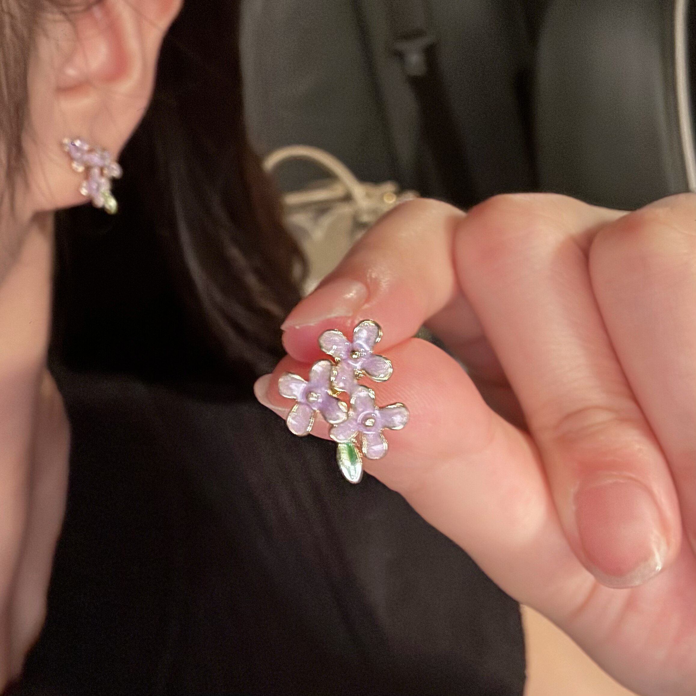 紫罗兰花园法式复古小众设计感花朵耳钉女简约耳环树脂耳夹无耳洞,饰品/流行首饰/时尚饰品新,耳环,淘宝优惠券,粉丝福利购,淘宝优惠卷