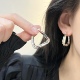 法式 金属不规则简约三角扭曲设计感耳环 时髦几何高级感2026年新款