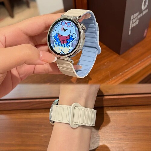 张婧仪同款液态硅胶磁吸表带适用华为GT5GT4watch43/gt32运动Fit3