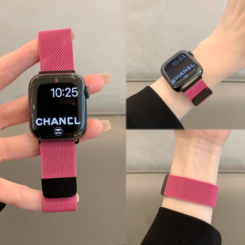 新款米兰尼斯金属磁吸iwatchS11表带适用苹果s109se华为FIT5/Fit4