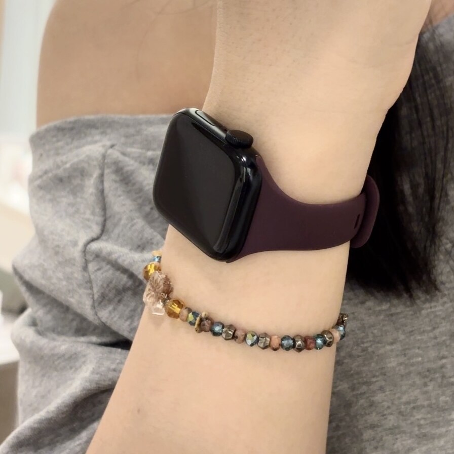 适用iWatchs11显白小蛮腰液态硅胶表带苹果AppleWatchS1098se运动