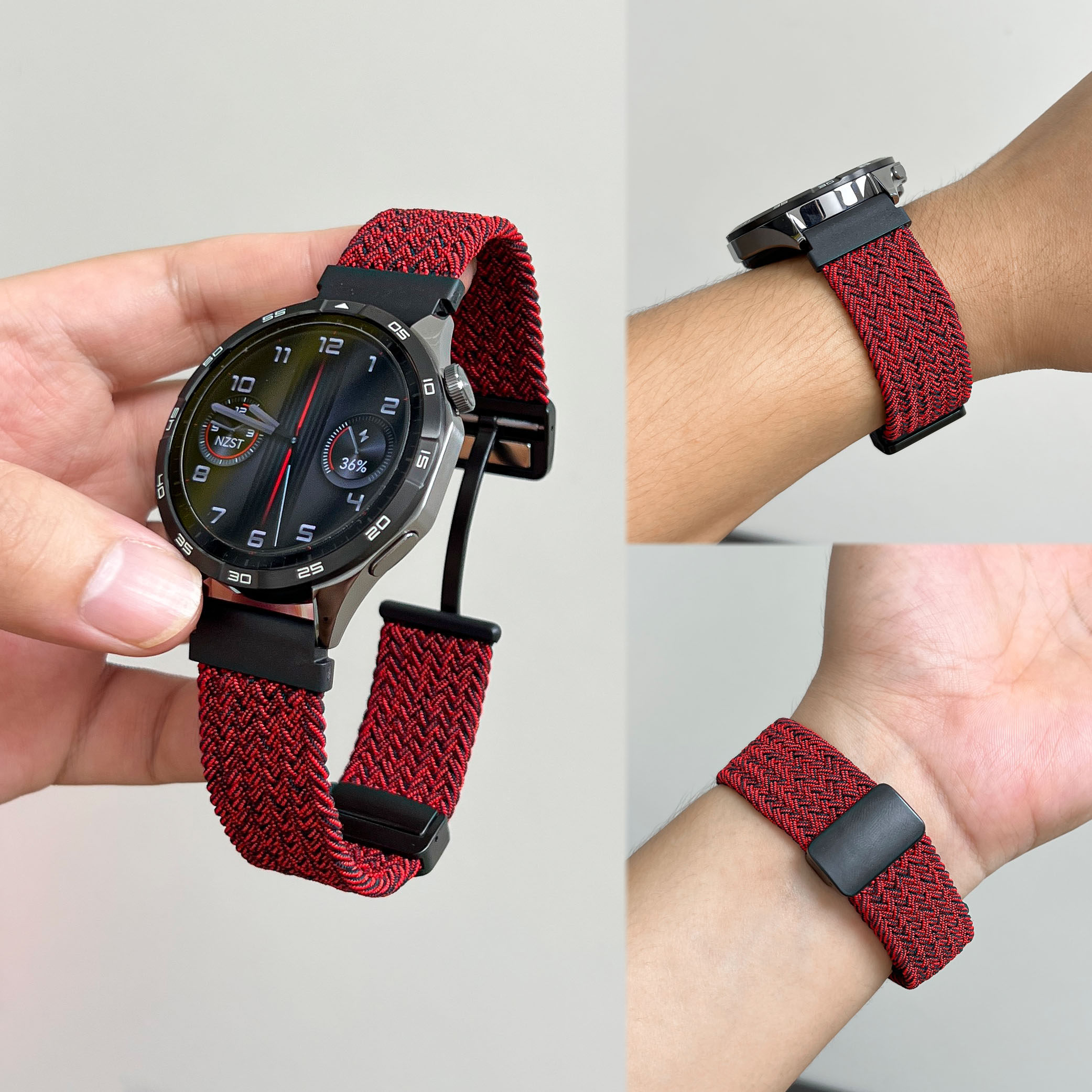 新款编织磁吸折叠扣表带适用华为GT6GT5手表GT4Watch54GT2GT3透气