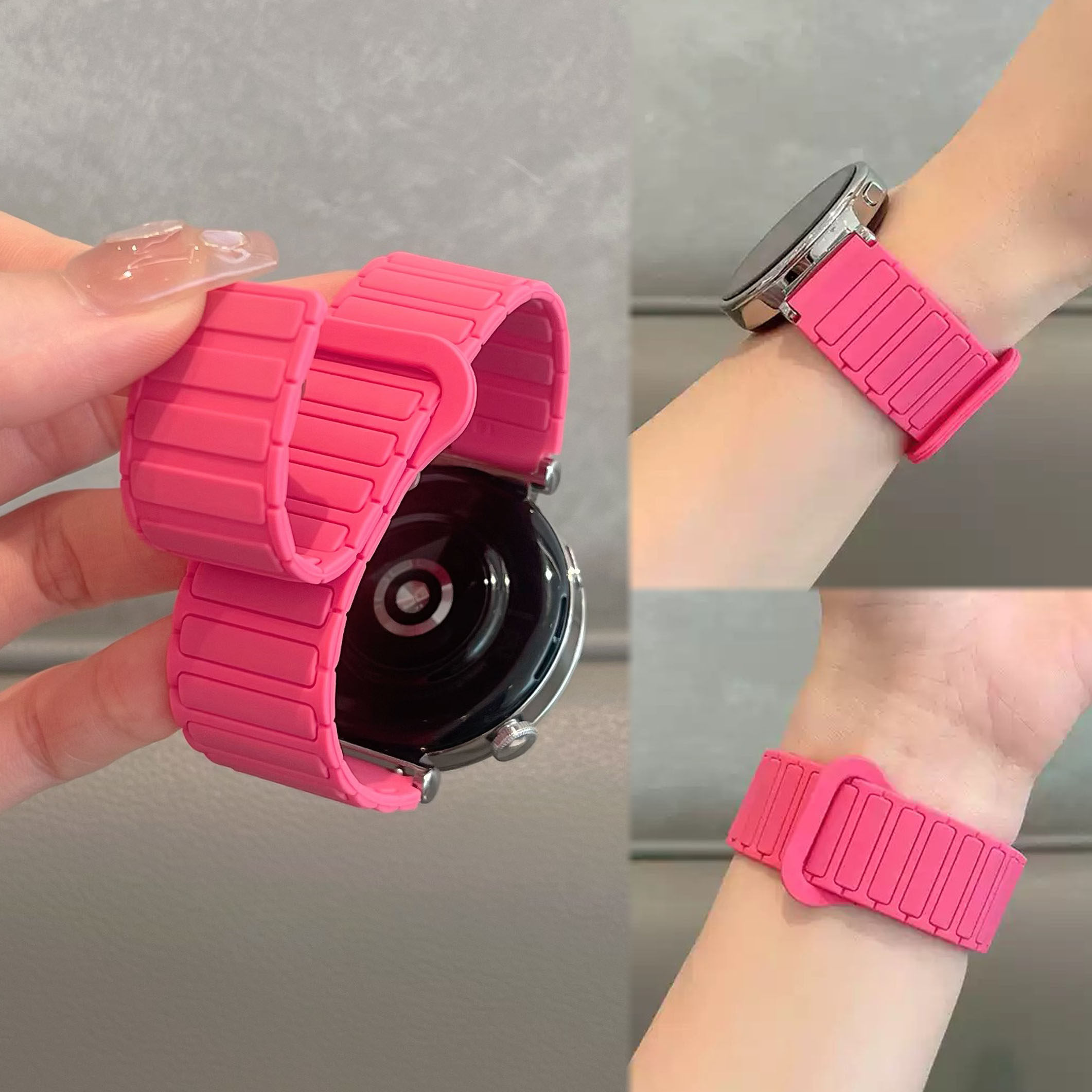 适用华为GT6新款GT5高质感硅胶三株磁吸表带watch5GT4gt3柔软Fit5