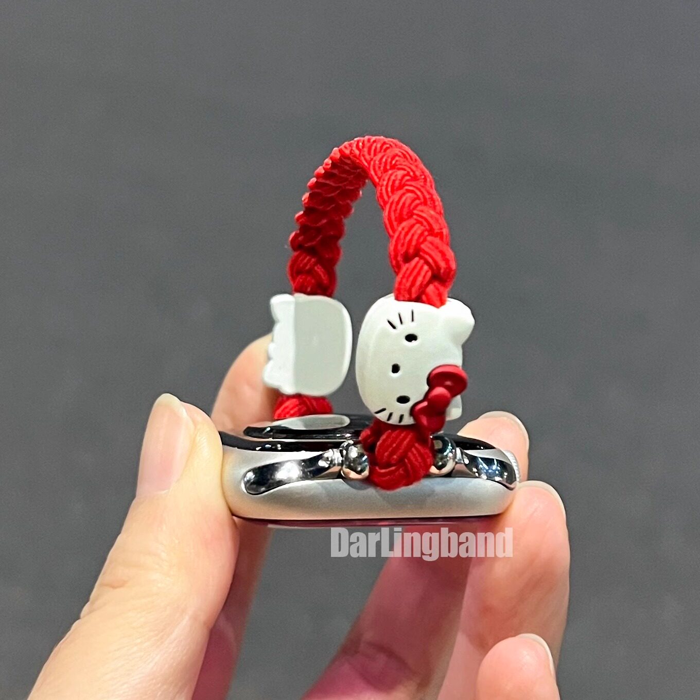 新年KT猫编织皮筋发圈表带适用苹果applewatchS10s98华为FIT4Fit3