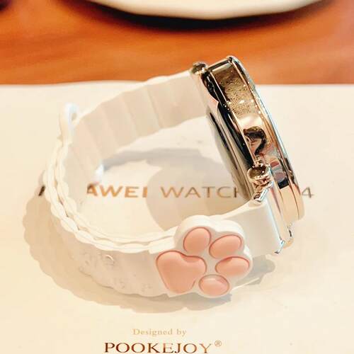 可爱猫爪硅胶磁吸表带适用华为gt5手表GT6Watch54GT4gt32高级Fit3