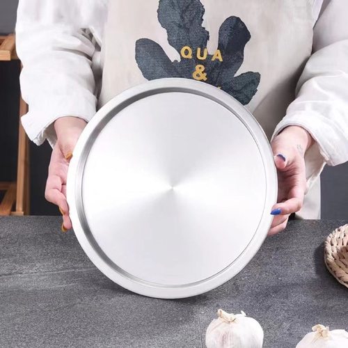 304不锈钢盖子加厚圆形平盖菜盘盖加厚调料盆盖保鲜盖面盆食物盖