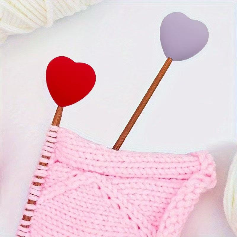 子午线 爱心形毛衣针套帽橡胶毛衣针堵头棒针针帽套毛衣针防脱套