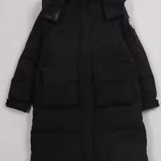 朵以2023冬装新款时尚休闲百搭大口袋连帽羽绒服中长款38DD930109