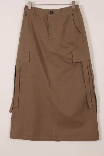 朵以长裙休闲口袋直筒半身裙