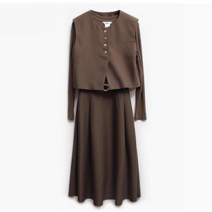 气质马甲针织拼接连衣裙两件套装 时尚 39BQ831059 新款 朵以2024秋季