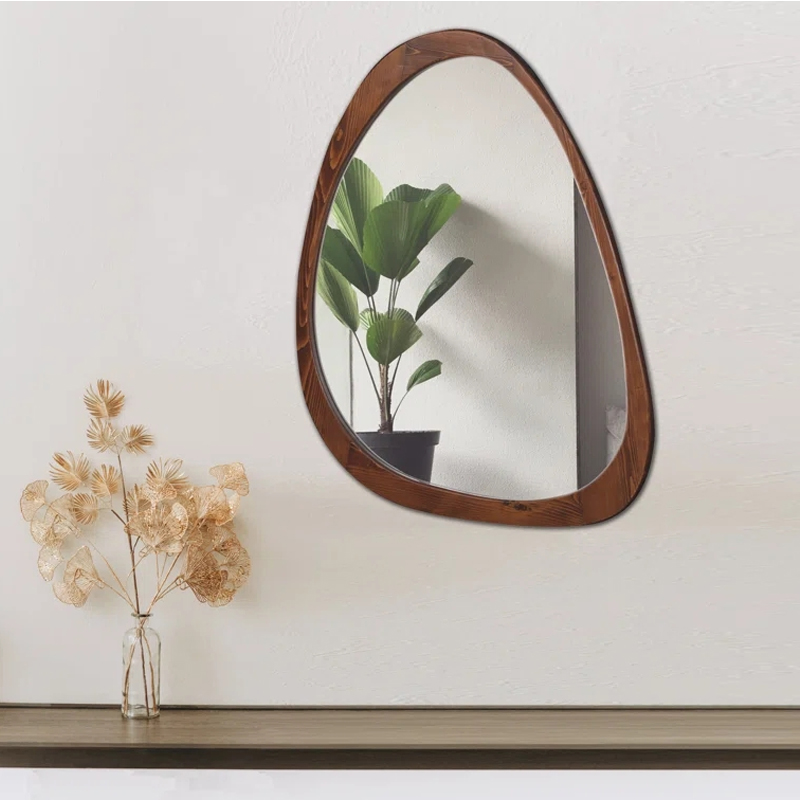 法式异形镜子卫生间浴室镜中古风美式化妆镜壁挂式梳妆镜led智能