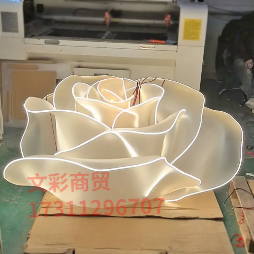 亚克力装饰花朵磨砂花瓣发光美陈