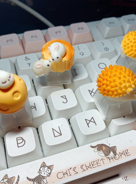 新款新品可爱小动物兔子键帽ESC十字轴游戏机械键盘键帽配件