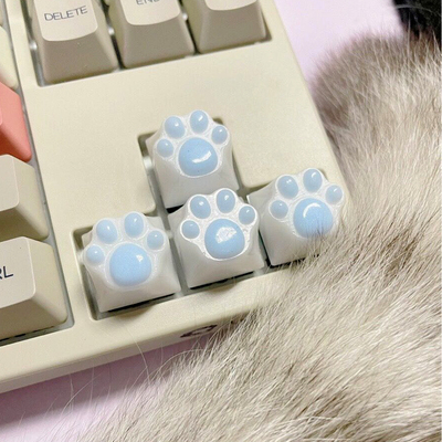 机械键盘蓝色猫爪键帽