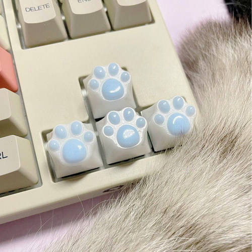 机械键盘蓝色猫爪键帽