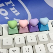 DIY手工定制爱心键帽透R4十字轴游戏粉色紫色绿色机械键盘键帽