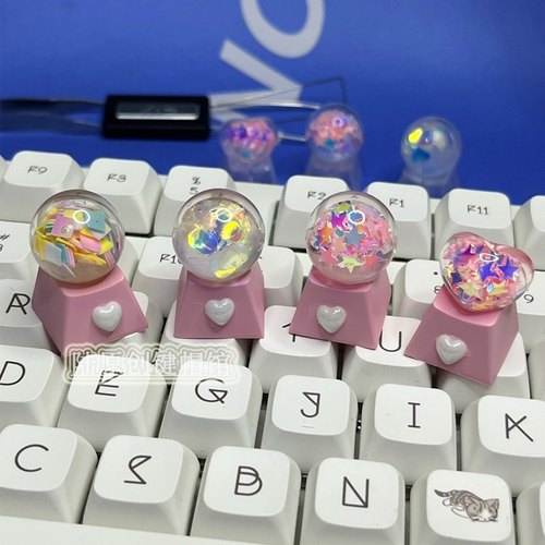 立体水晶透光键帽十字轴