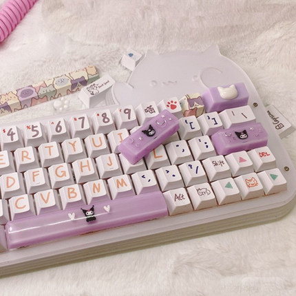 手工定制卡通库洛米键帽十字轴紫色机械键盘 ESC enter 空格键帽