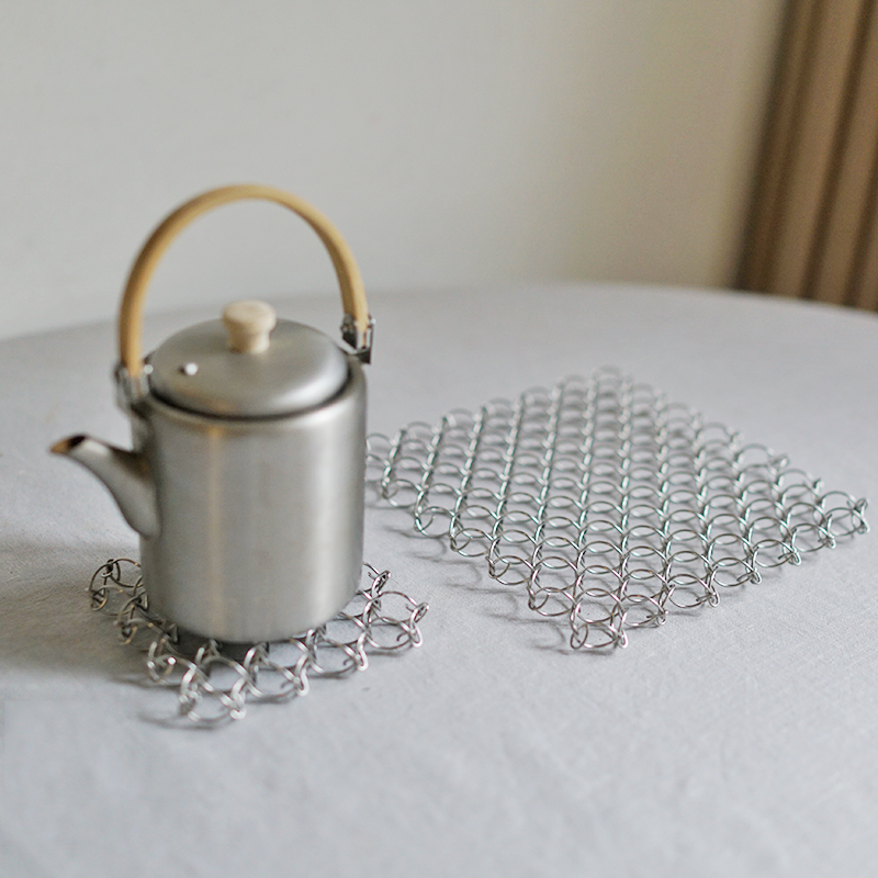 日式手工编织304不锈钢隔热垫锅垫杯垫餐垫防烫垫户外露营垫,餐饮具,餐垫,淘宝优惠券,粉丝福利购,淘宝优惠卷