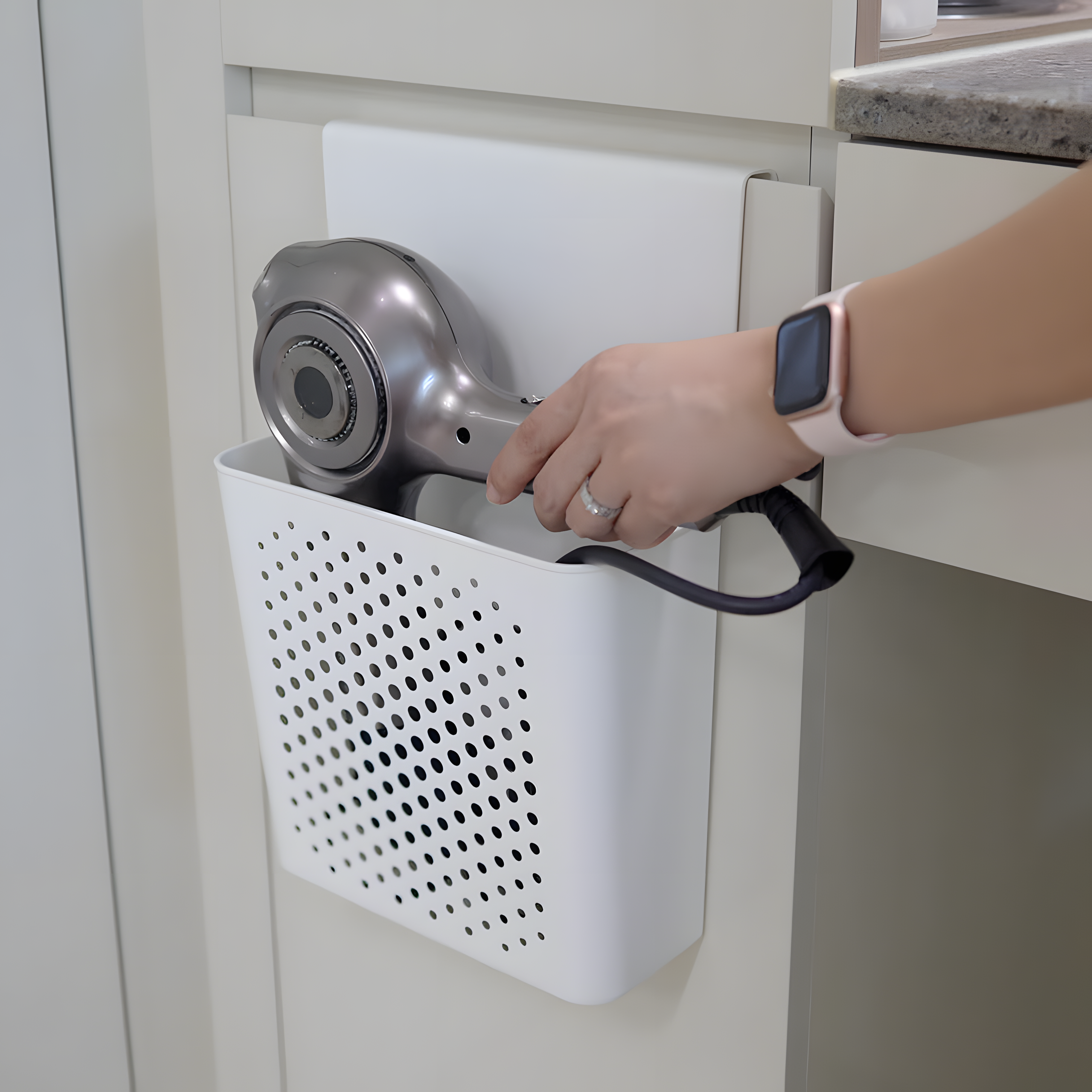 吹风机壁挂收纳盒免打孔整理厨房保鲜膜卫生间桌面水槽门置物架,收纳整理,壁式收纳盒,淘宝优惠券,粉丝福利购,淘宝优惠卷