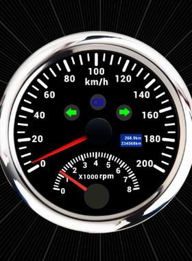 gps速度表200KM转速表二合一高精准仪器仪表12V24V里程表