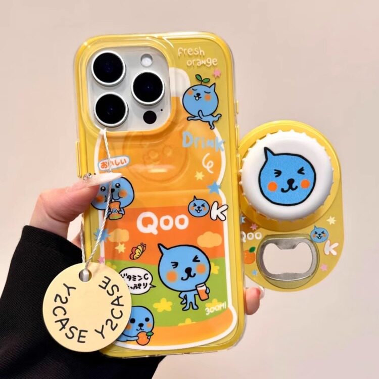cimiko创意开瓶器酷儿瓶盖磁吸支架适用苹果16promax手机壳iphone15新款16保护套13女款14全包防摔15pro