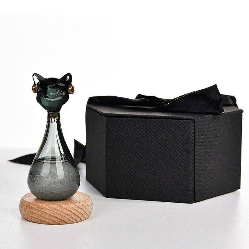 新款天气风暴气象预报玻璃瓶埃及猫桌面装饰摆件男女生日礼品礼物