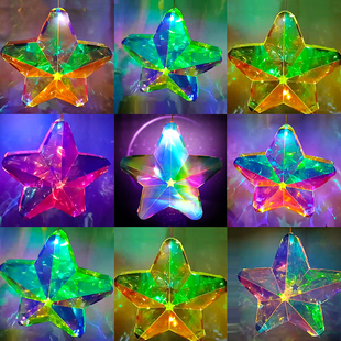 中秋灯笼节日装饰布置海星手提花灯发光灯笼儿童手工diy材料包