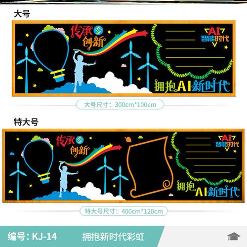 墙贴幼儿园创新AI科学环创布置筑梦创想未来科技创新造未来黑板报