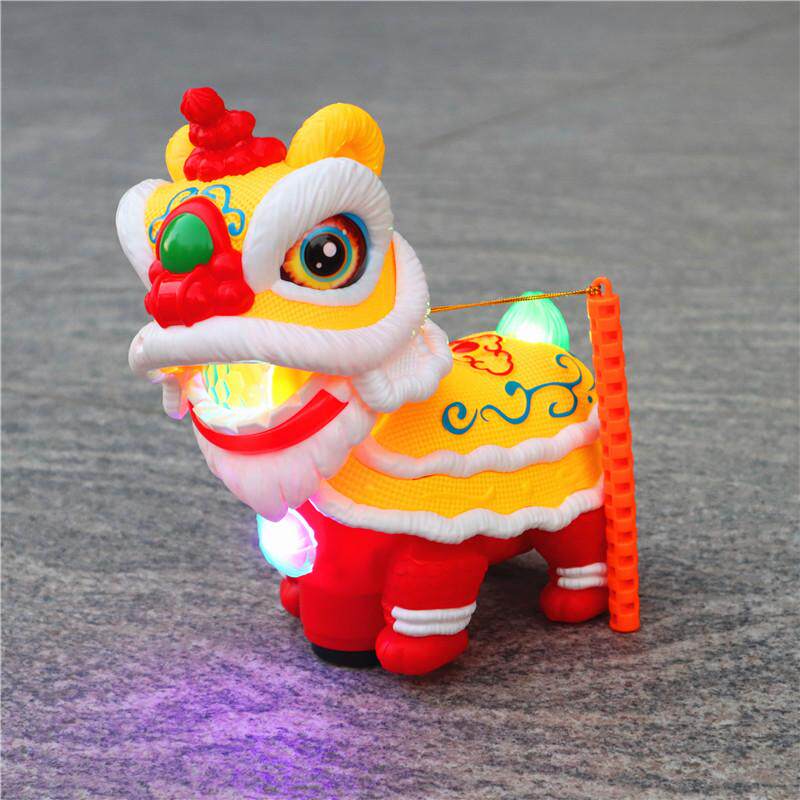 儿童手提灯笼发光音乐电动国潮舞狮小孩元宵节卡通花灯醒狮灯笼
