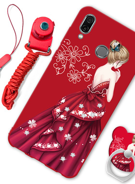 华为荣耀play手机壳paly磨砂保护套piay全包边pay防摔honor磨砂plya软壳COR一TL10男paiy女款cor红色AL1O文字