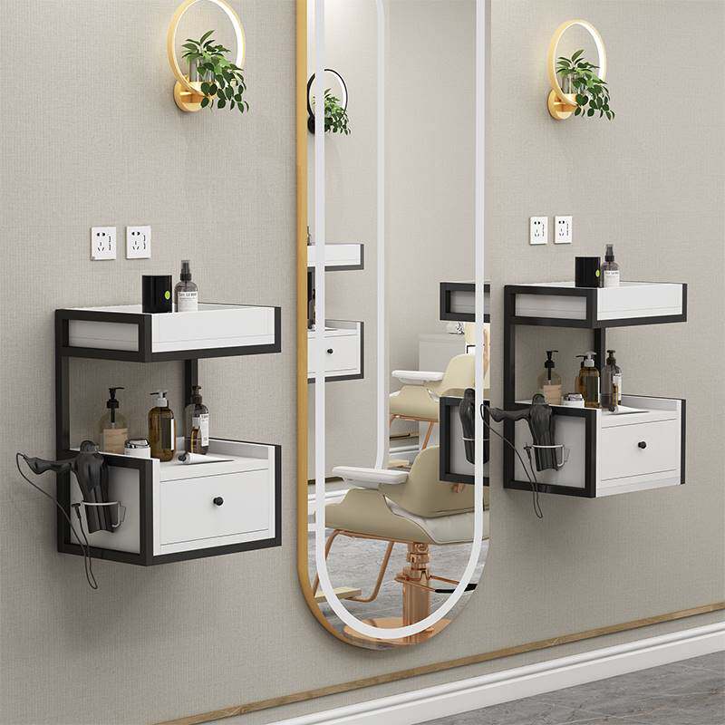 壁挂式美发工具柜发廊潮店专用工作台理发店储物柜网红染烫墙柜子