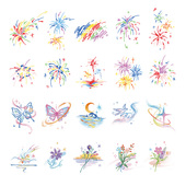 ULIAO有料 蝴蝶花朵手指彩色纹身贴防水持久迷你小图原创个性 可洗